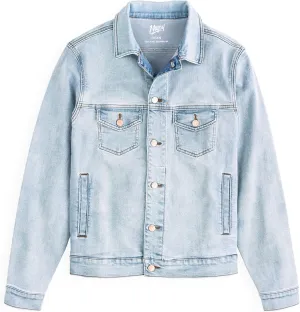 Mugsy Mens Denim Jacket, Classic Fit, Stretch Denim Jacket for Men, Comfortable, Flexible Outerwear, True to Size