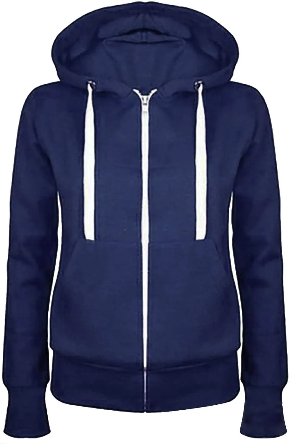 Muyise Women's Full Zip Up Hoodies Long Sleeve Color Block Hooded Sweatshirts Jackets Casual Lightweight Coat with Pockets