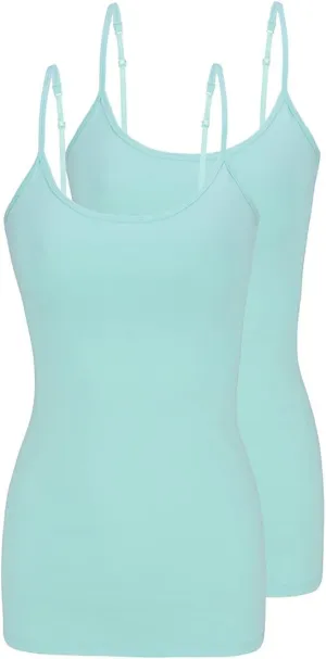 Natural Uniforms Women's Camisole Tank Top-Breathable Cotton Stretch Multi Pack of 2