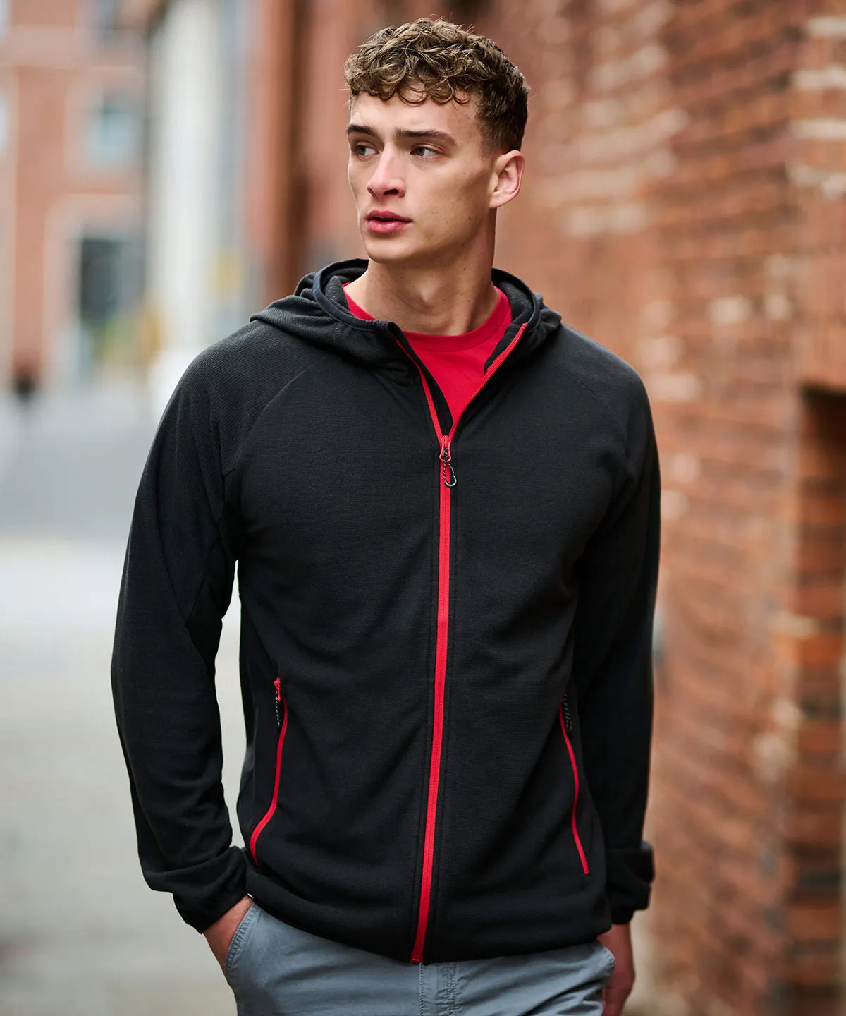 Navigate full zip-fleece | Black/New Royal