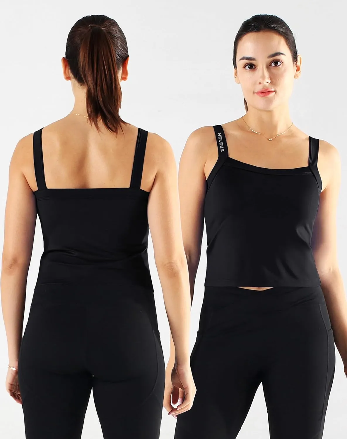 NELEUS Women's 3 Pack Athletic Compression Tank Top with Sport Bra Running Shirt