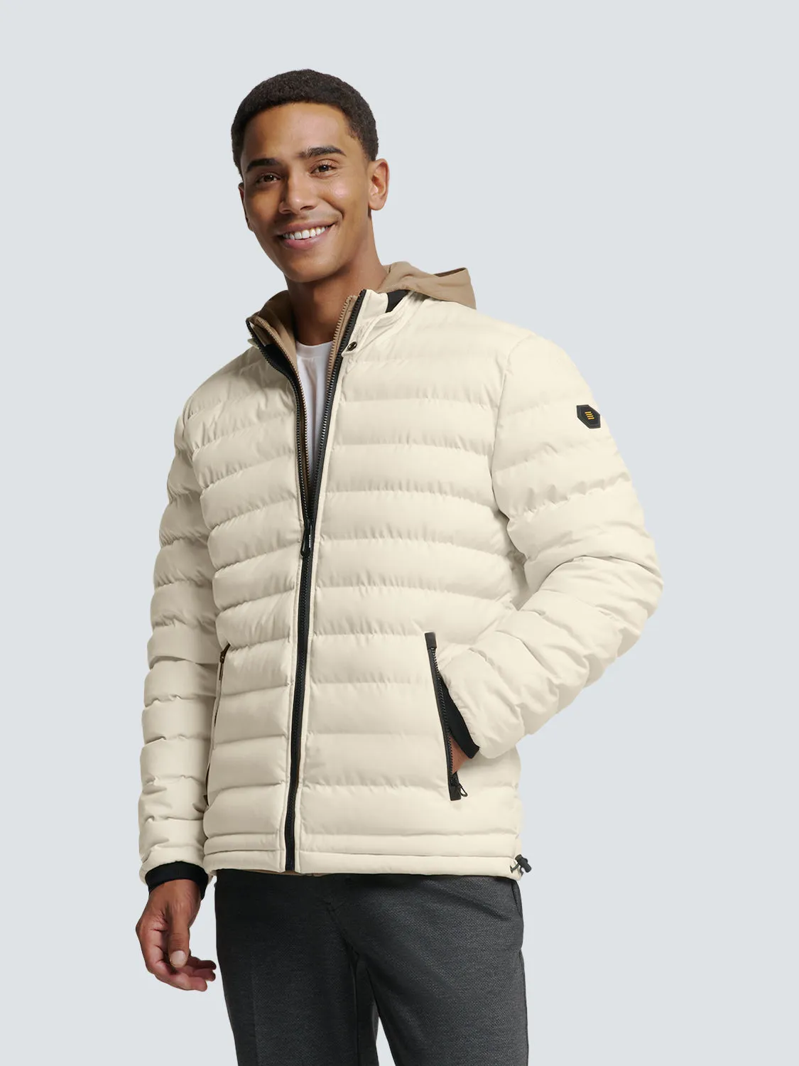 No Excess Padded Jacket: Short Fit - Cement