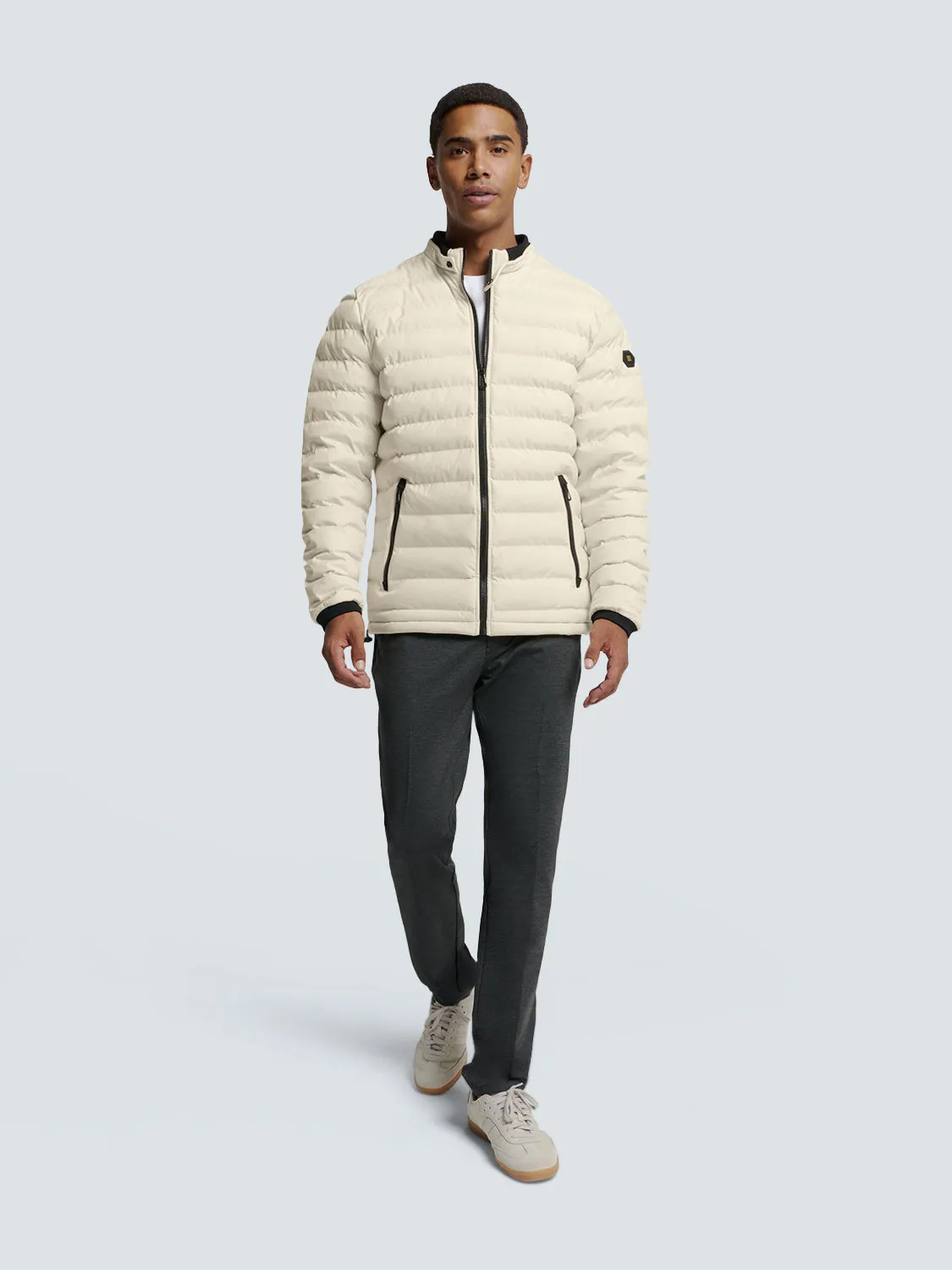 No Excess Padded Jacket: Short Fit - Cement