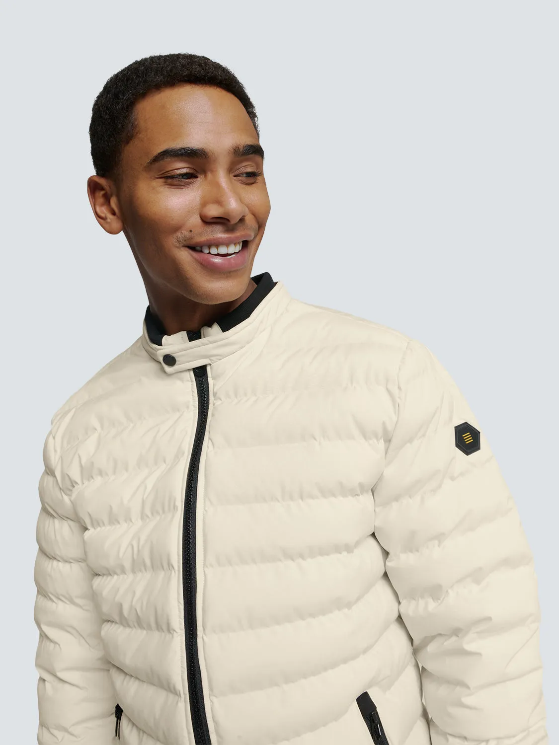 No Excess Padded Jacket: Short Fit - Cement