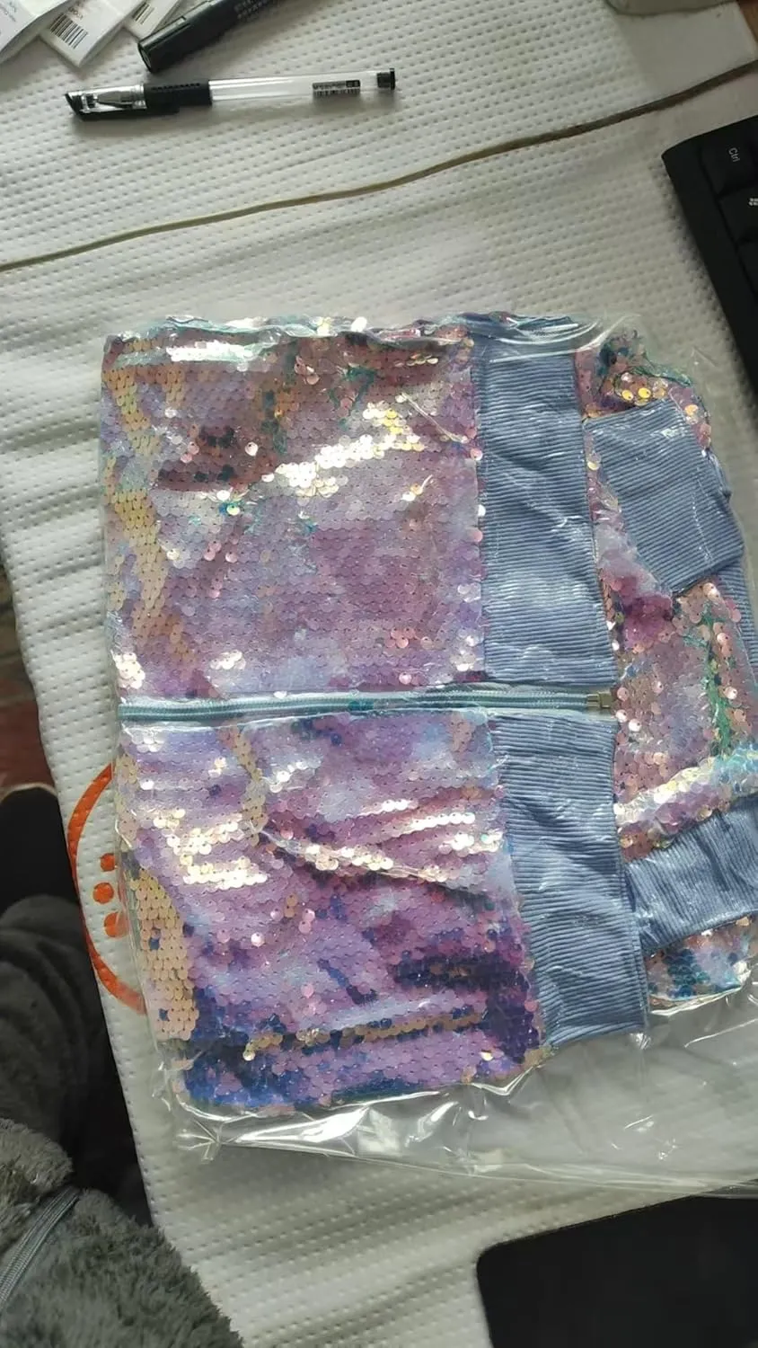OlyPegic Girls Sequin Jackets Kids Bomber Jacket with Pockets Sparkle Outwear Glitter Zipper Coat Long Sleeve Birthday