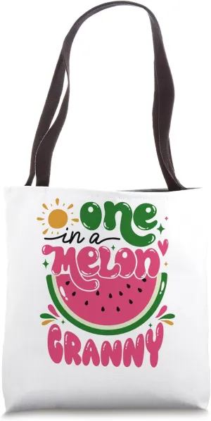 One In A Melon Granny Watermelon 1st Birthday Summer Fruit Tote Bag