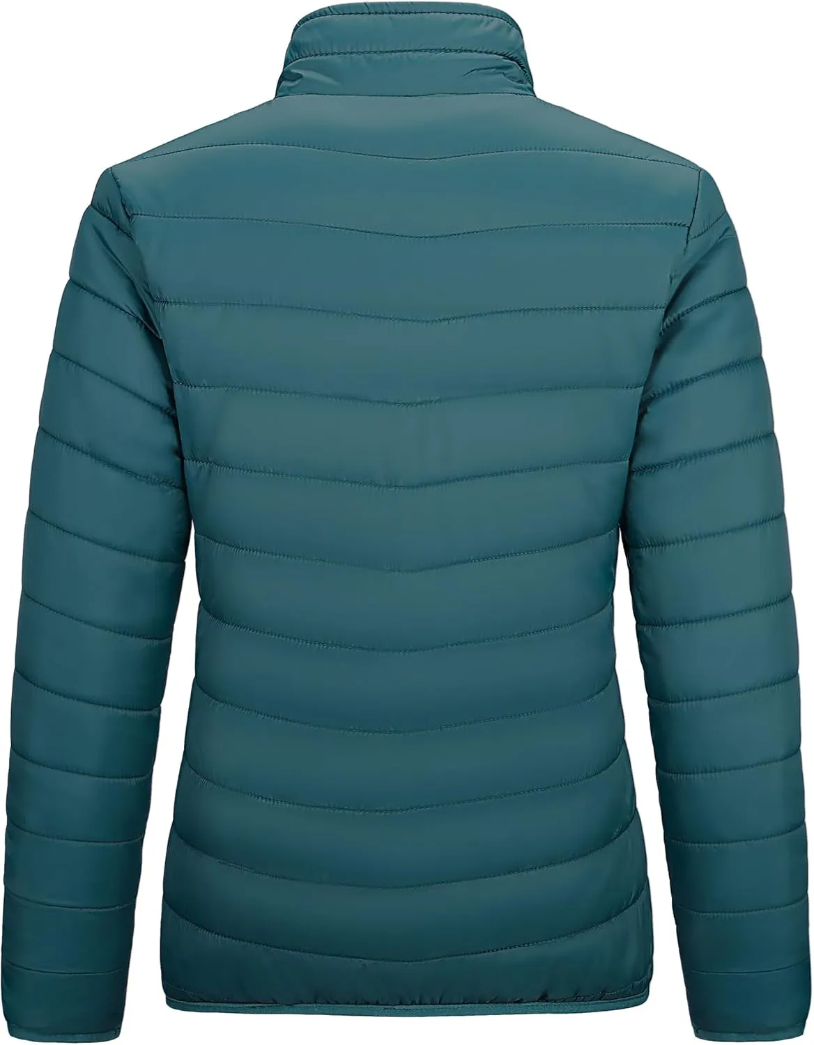 Outdoor Ventures Women's Packable Full-Zip Short Puffer Jacket Insulated Quilted Warm Lightweight Winter Coat