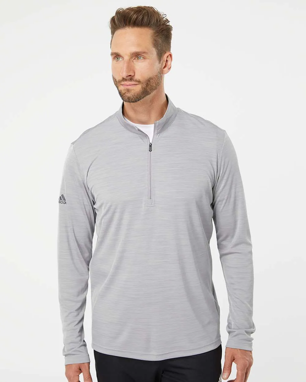 OUTLET-Adidas Lightweight Mélange QuarterZip Pullover
