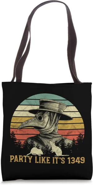 Party Like It's 1349 Rats Steampunk Medieval Plague Doctor Tote Bag