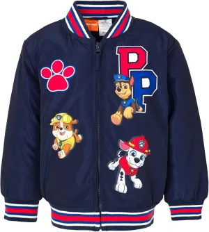 Paw Patrol Zip Up Varsity Bomber Jacket Toddler to Little Kid Sizes (2T - 7-8)