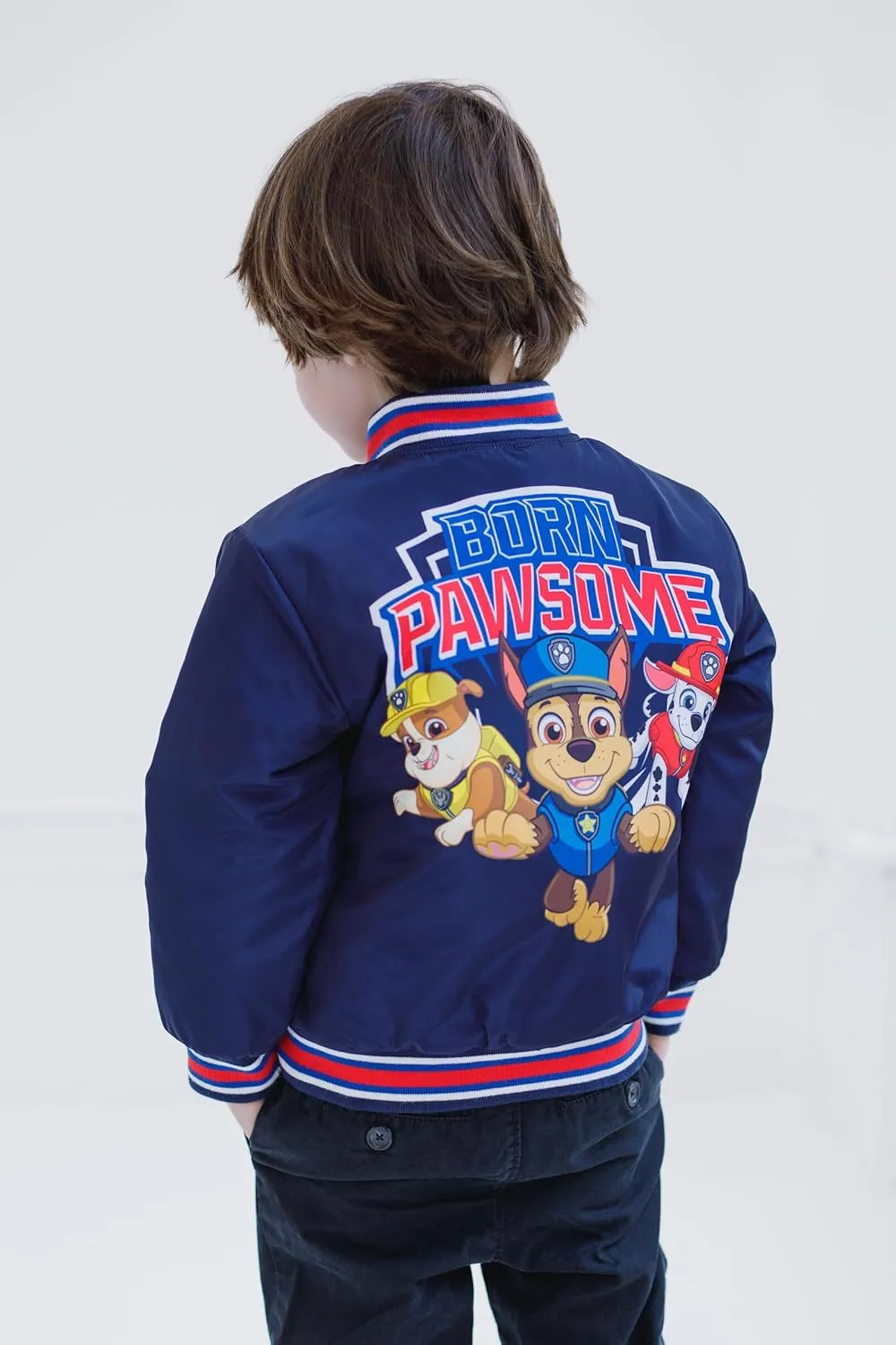 Paw Patrol Zip Up Varsity Bomber Jacket Toddler to Little Kid Sizes (2T - 7-8)