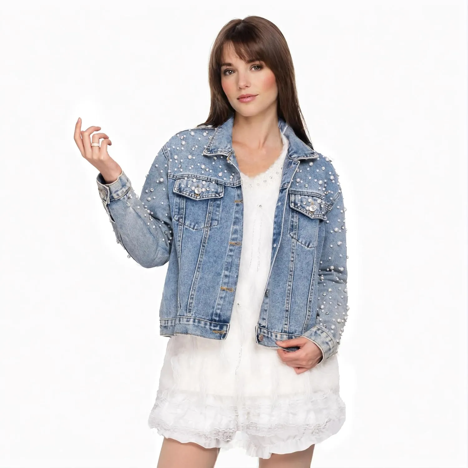 Personalized Embroidered Womens Jean Jackets Custom Bride Denim Jacket Wedding Anniversary Birthday Party Coat