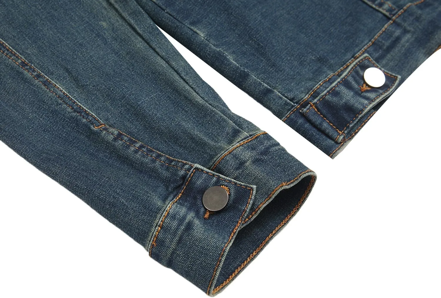 QIMYUM Jean Jacket For Men, Distressed Slim Denim Jacket