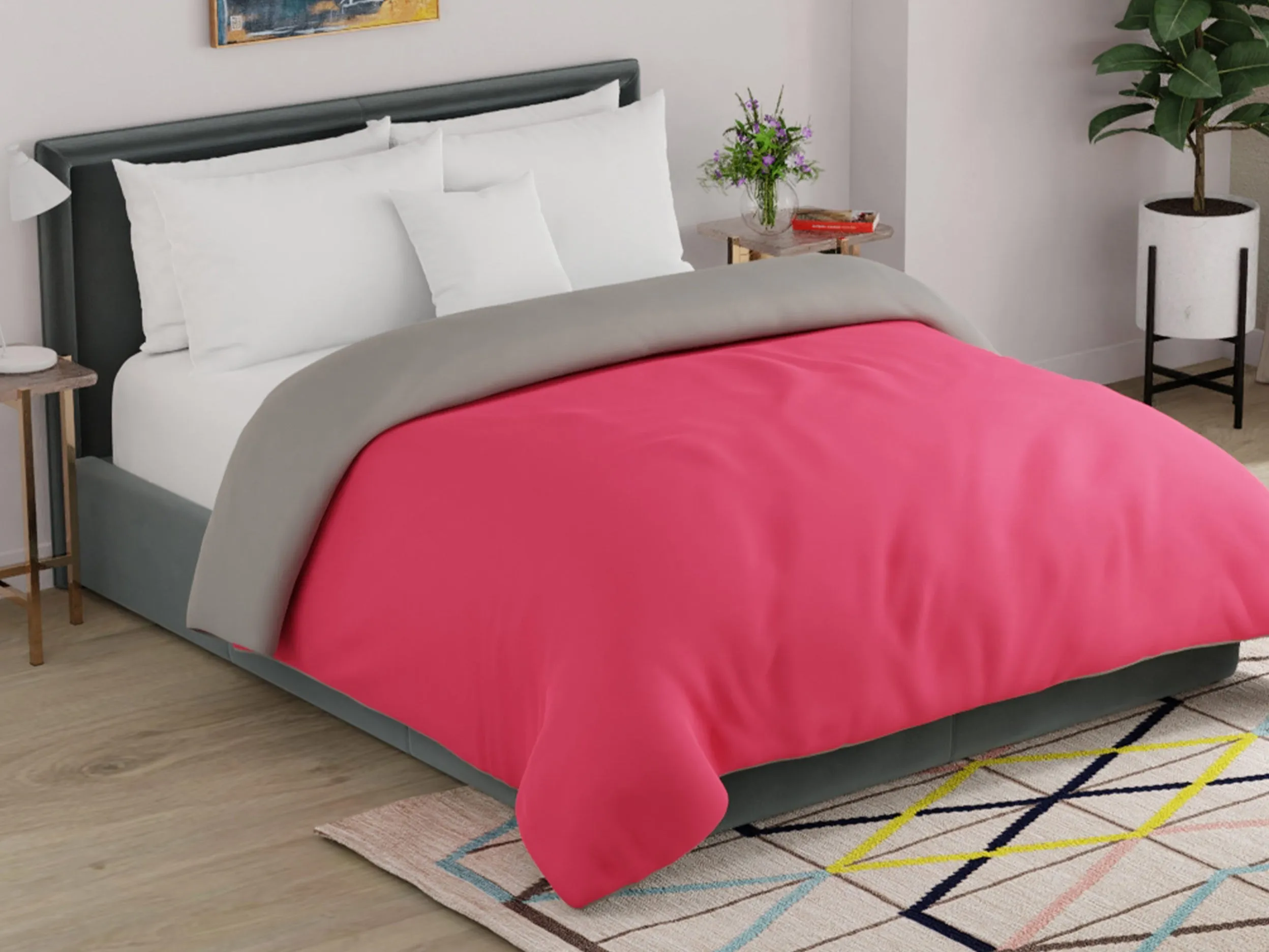 Rainbow Microfibre All Season Reversible Double Comforter