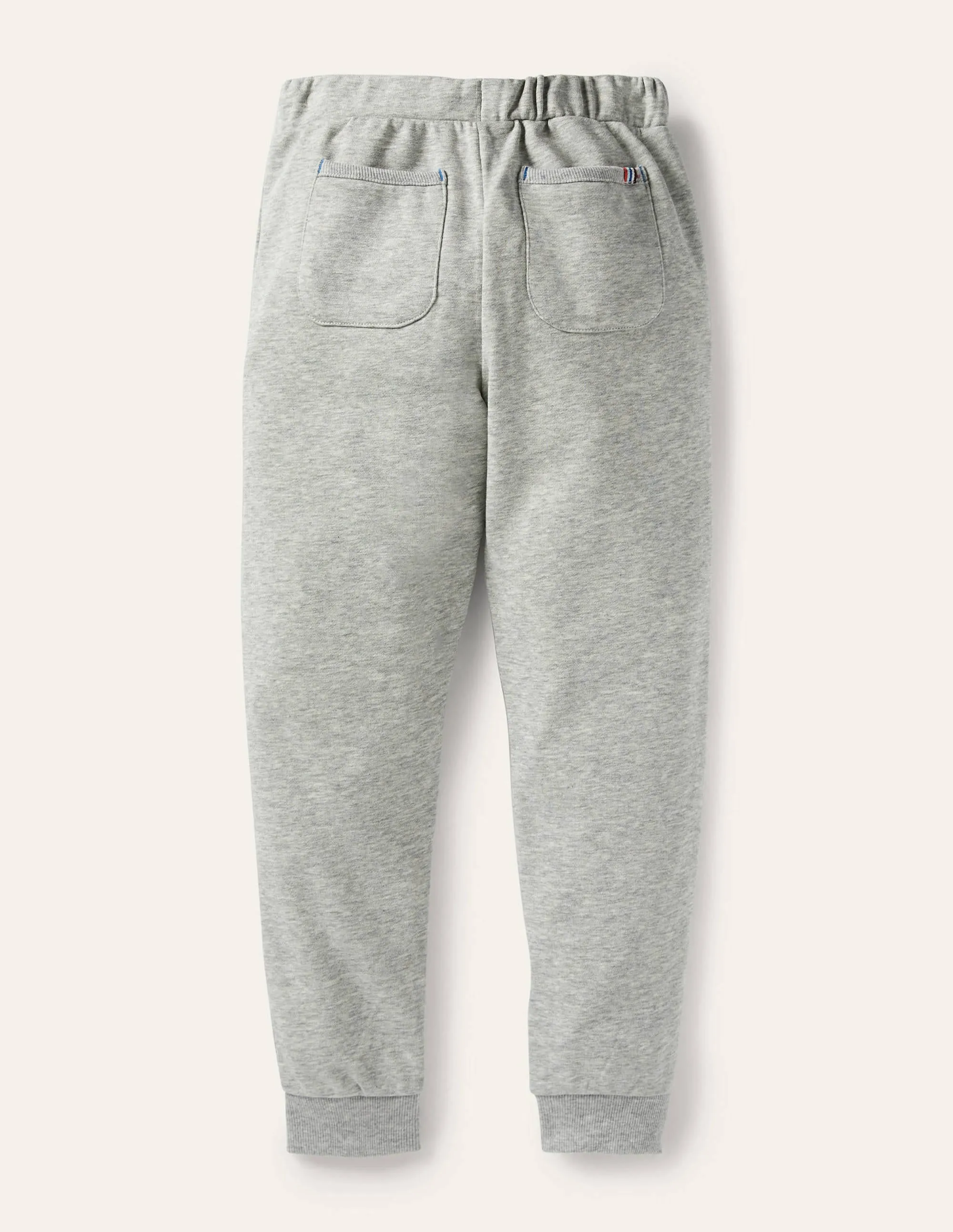 Rainbow Stripe Joggers-Grey Marl