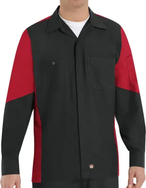 Red Kap Men's Long Sleeve Two-Tone Crew Shirt