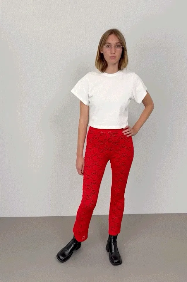 Red Rose Lace Pants