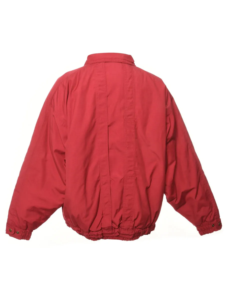 Red Zip Front Ski Jacket - M