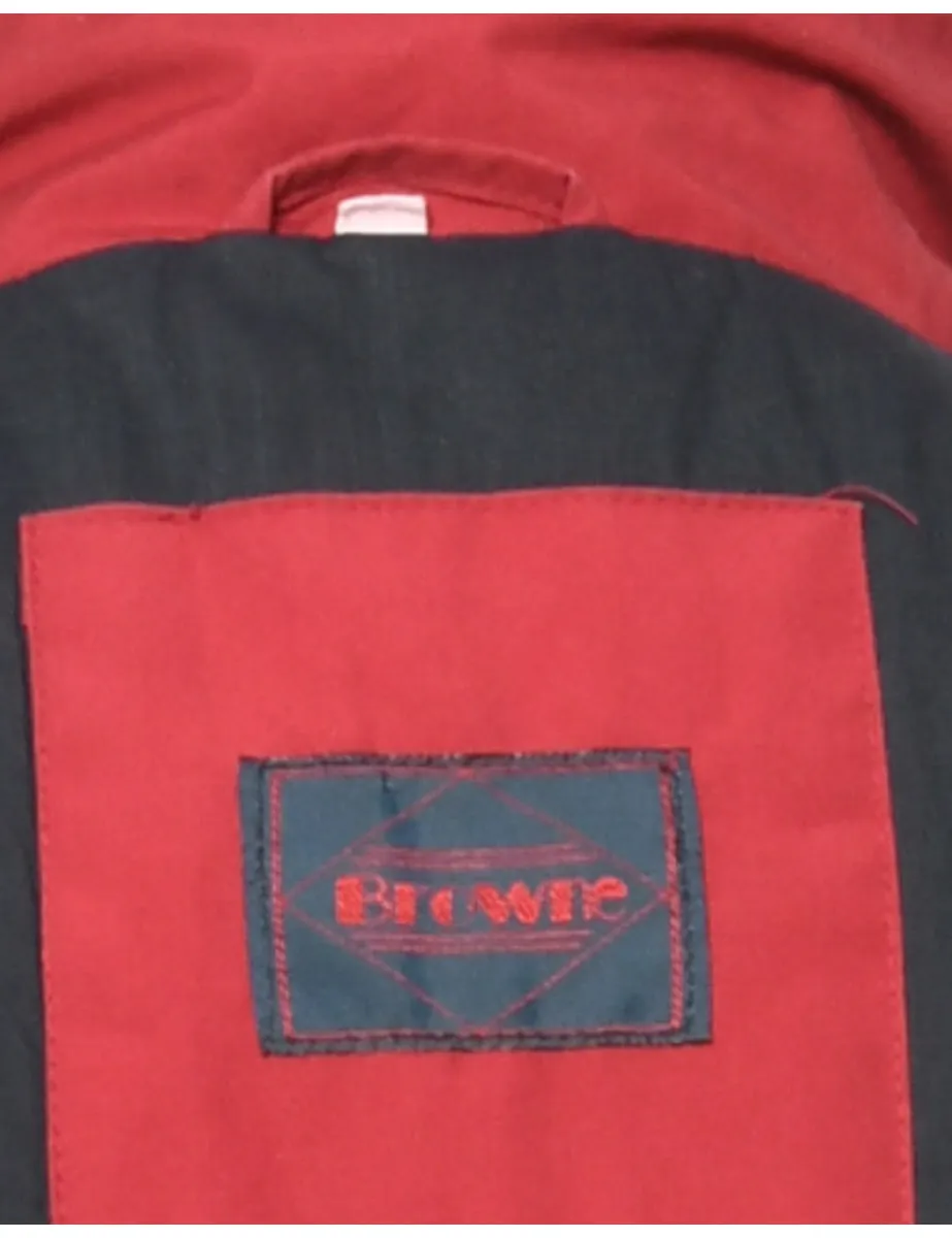 Red Zip Front Ski Jacket - M