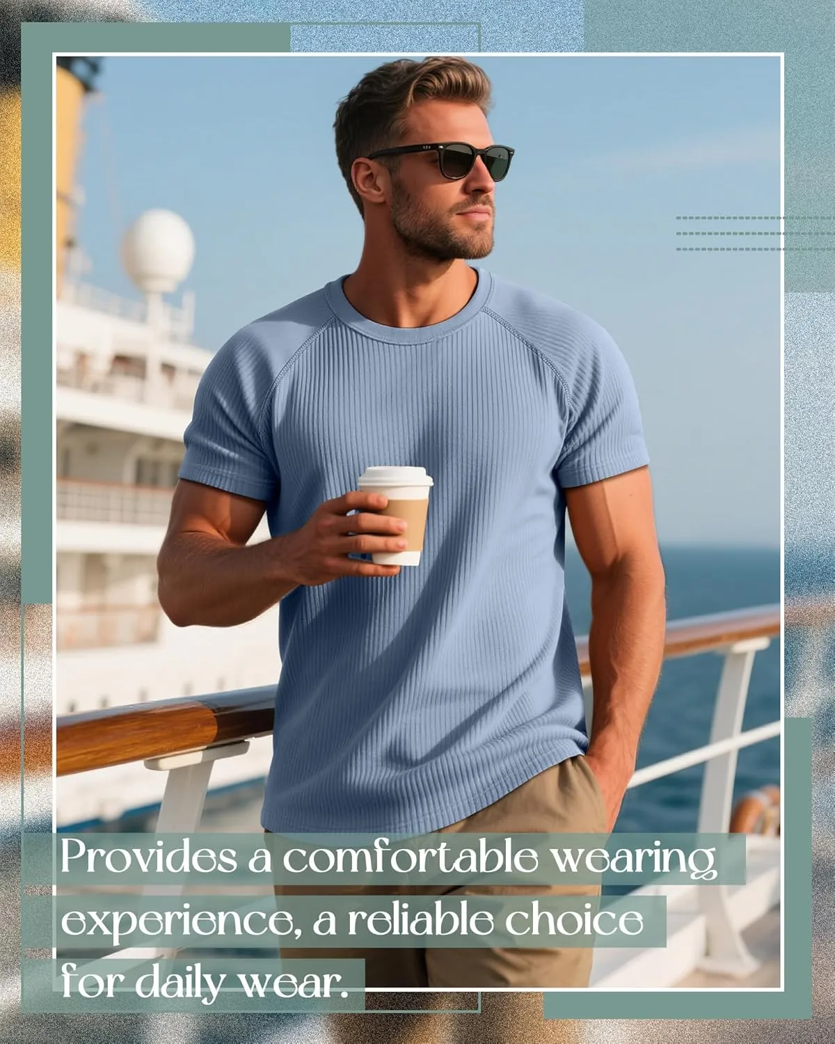 Riyiper 3 Pack Men's Big and Tall Ribbed Knit T-Shirts XL-5XL Summer Textured Casual Short Sleeve Tops Crew Neck Basic Tee