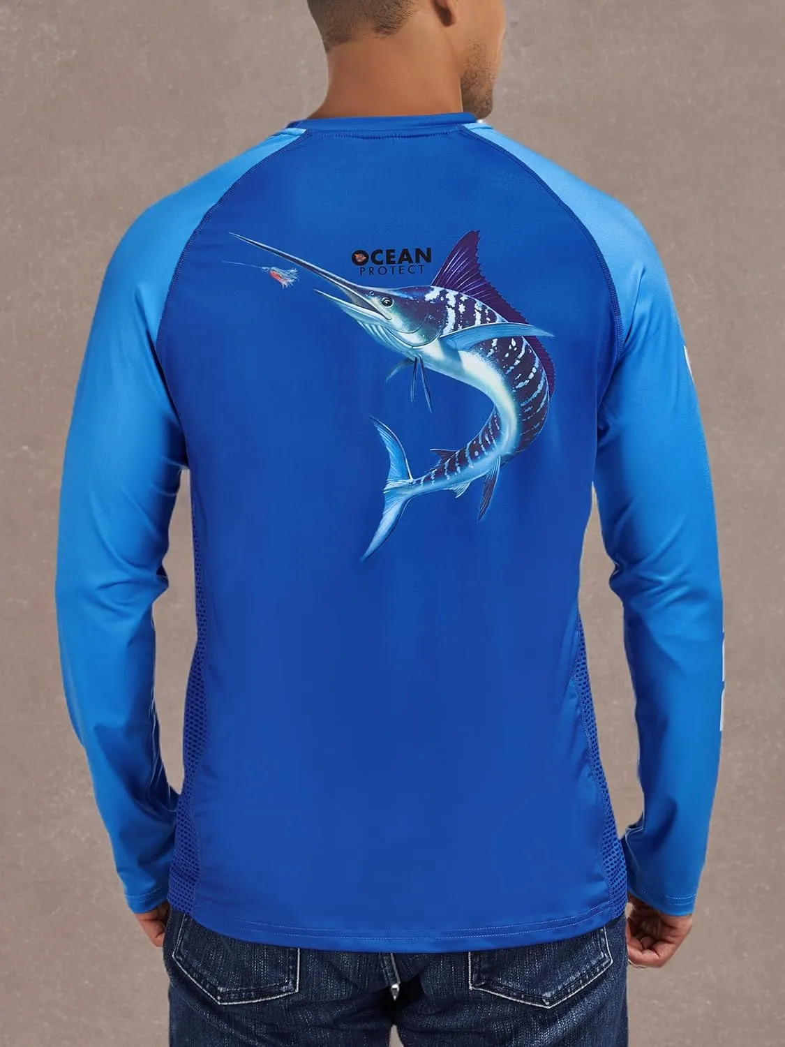 Rodeel Men's Fishing Shirts for Men Long Sleeve Wicking Fabric UPF 50 Sun Protection Performance Shirt