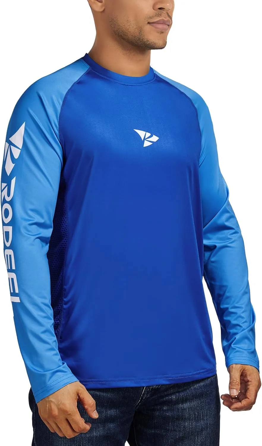 Rodeel Men's Fishing Shirts for Men Long Sleeve Wicking Fabric UPF 50 Sun Protection Performance Shirt