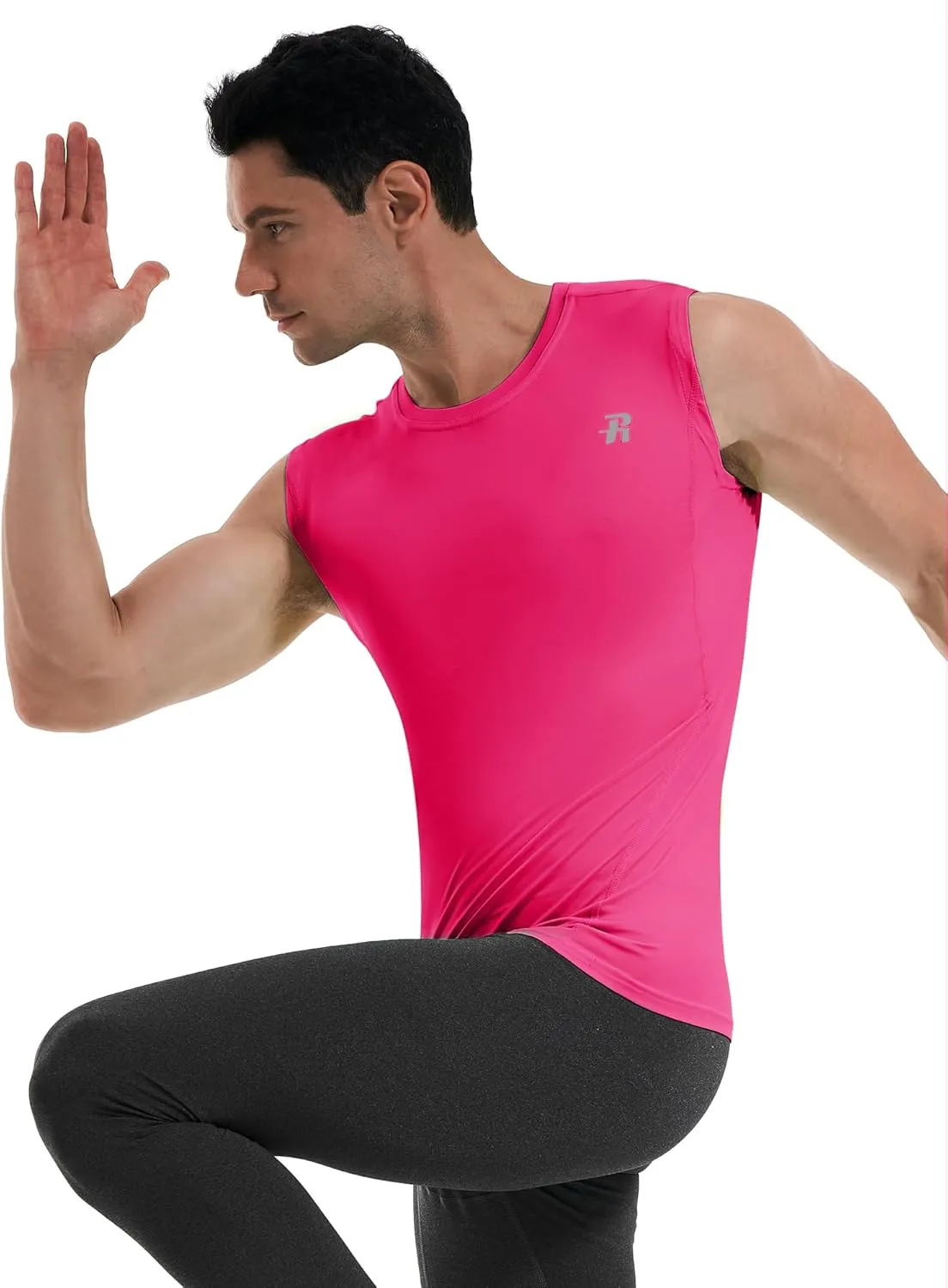 Runhit Sleeveless Compression Shirt Men Tank Top Athletic Muscle Shirts for Men