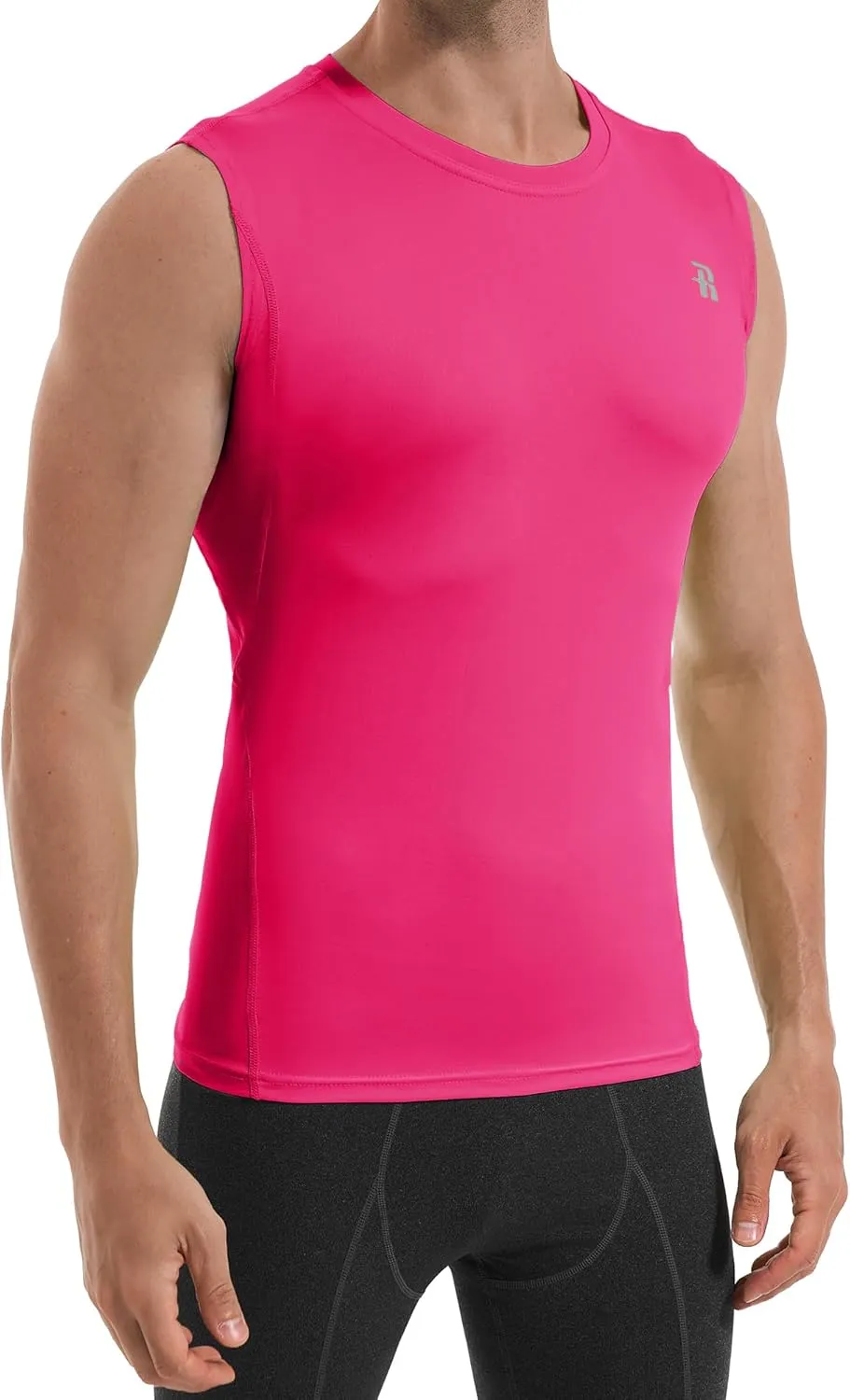 Runhit Sleeveless Compression Shirt Men Tank Top Athletic Muscle Shirts for Men