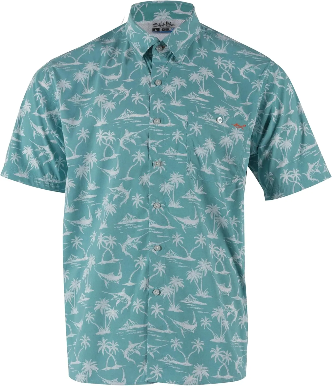 Salt Life Men's Marlin Terrain Short Sleeve Performance Woven