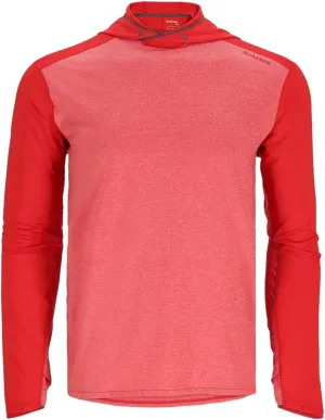 Simms SolarFlex UPF 50  Shirt - Premium Sun Protection Hoodie for Men, Lightweight, Quick-Dry, Breathable Outdoor Apparel for Men (Cutty Red Htr/Cutty Red, Small)