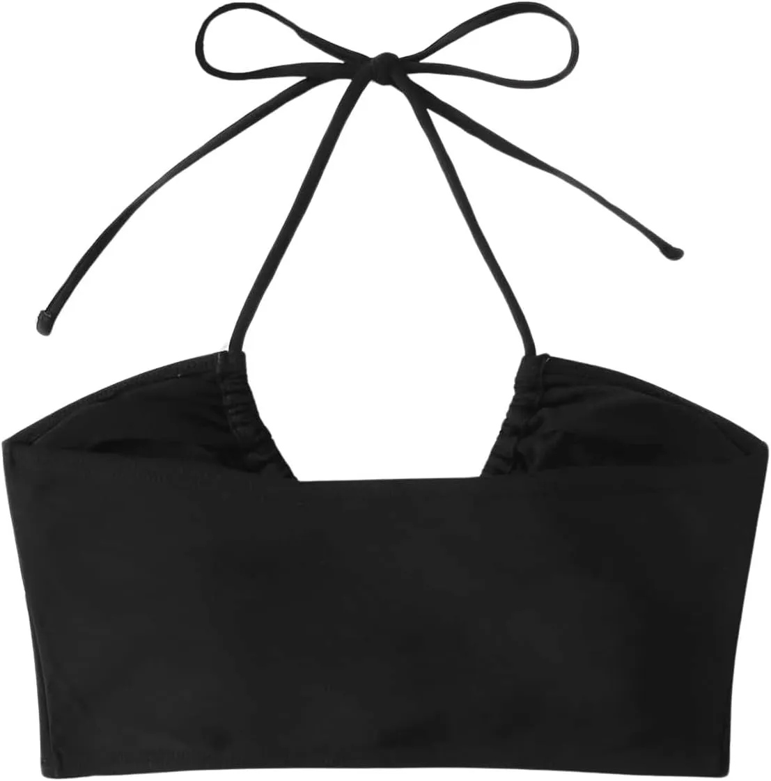SOLY HUX Women's Halter Bikini Top Tie Front Bathing Suit Tops Swimsuit