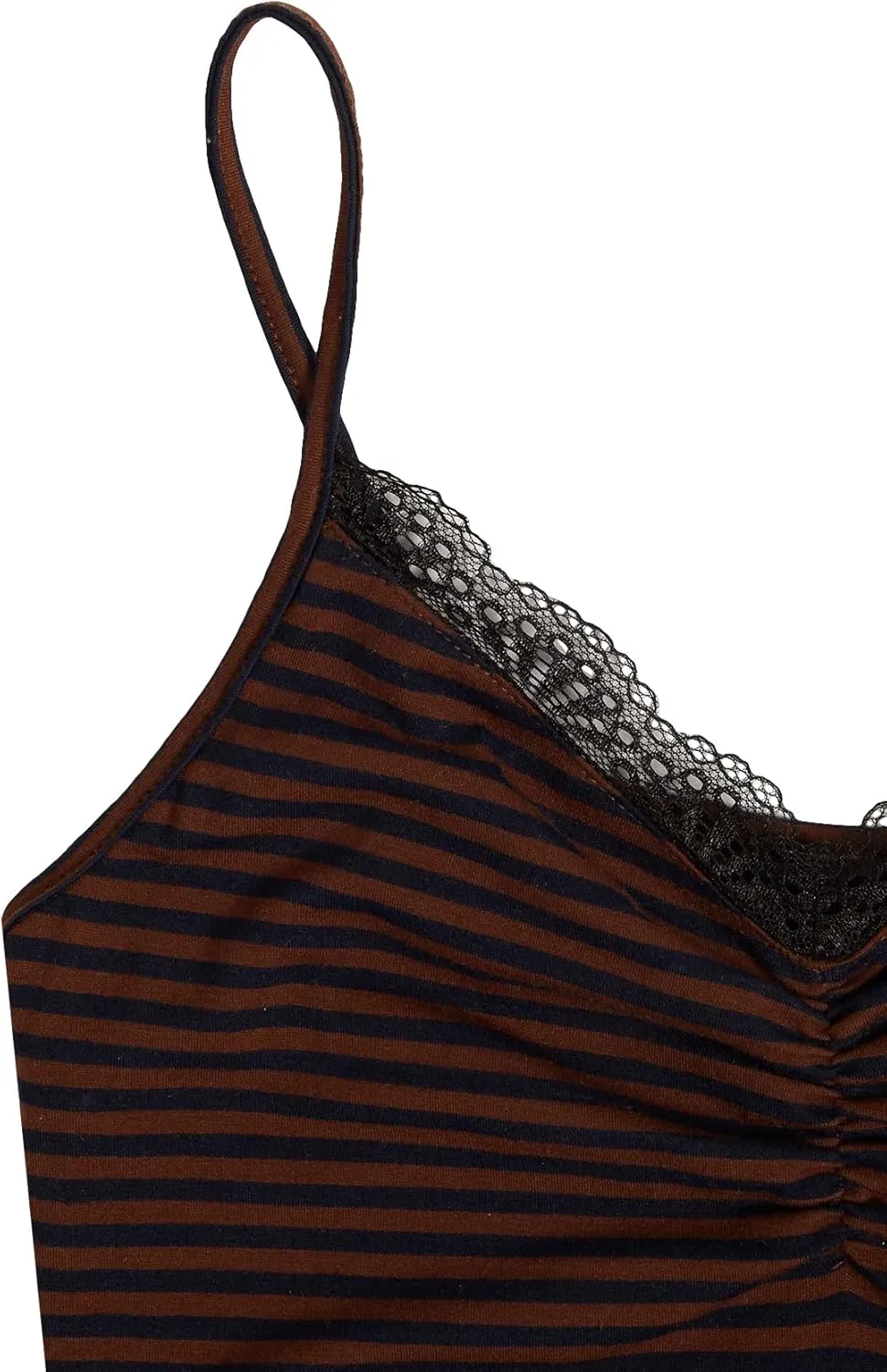SOLY HUX Women's Striped Lace Trim Cami Top Spaghetti Strap Summer Y2K Camisole