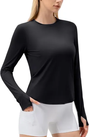 SPVISE Women's Long Sleeve Workout Shirts UPF 50  Running Hiking Yoga T-Shirt Tops Dry Fit UV Protection Rash Guard Sun Shirt