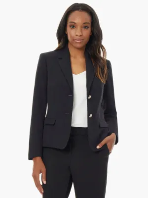 Stretch Crepe Two-Button Blazer