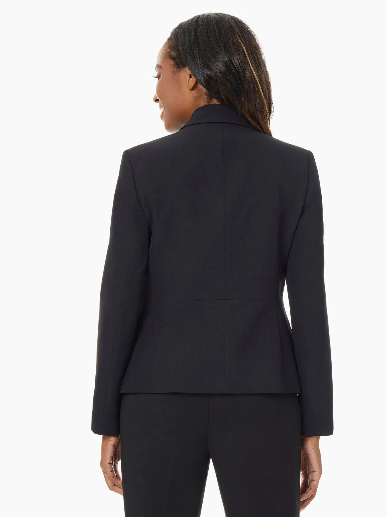Stretch Crepe Two-Button Blazer