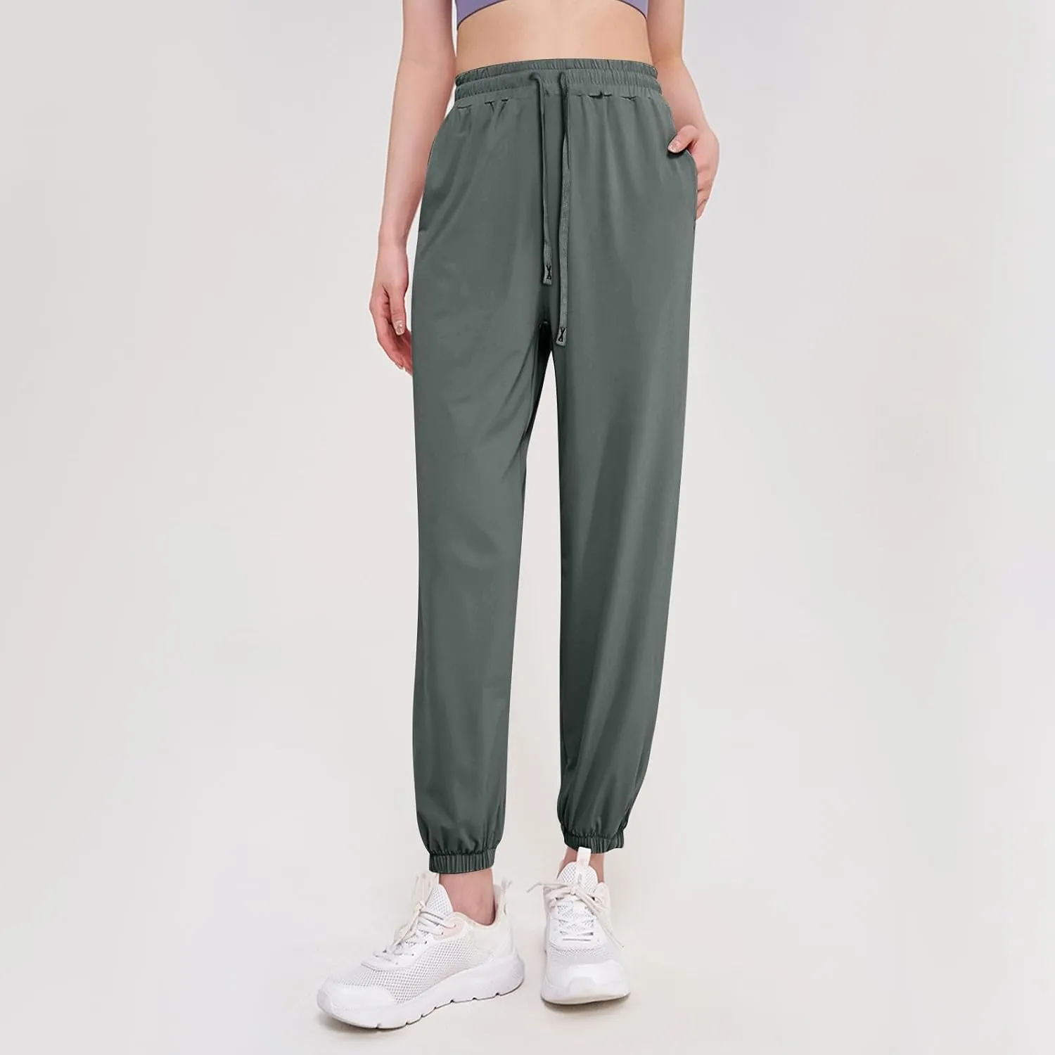 Sweatpants Women,Cargo Pants for Girls Dressy High Waisted Linen Cotton Palazzo Trousers Straight Leg