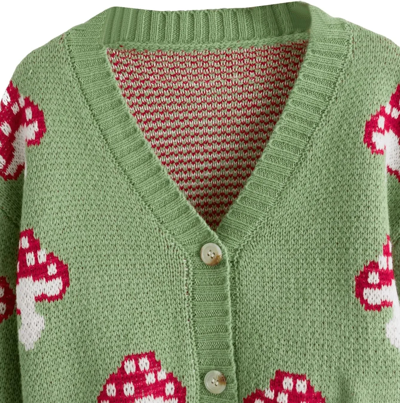 SweatyRocks Girl's Cute Graphic Print V Neck Sweater Button Down Knitted Cardigan Top