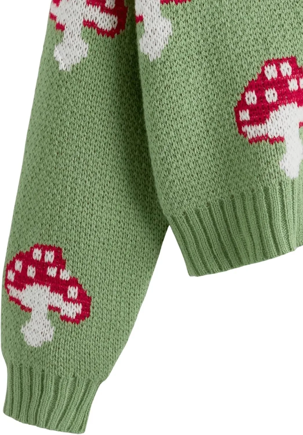 SweatyRocks Girl's Cute Graphic Print V Neck Sweater Button Down Knitted Cardigan Top