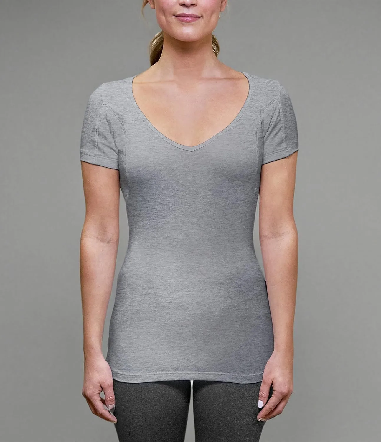 T THOMPSON TEE Women's Sweatproof Undershirt | Deep V Neck | Slim Fit | with Sweat Pads