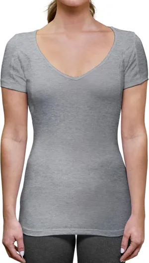 T THOMPSON TEE Women's Sweatproof Undershirt | Deep V Neck | Slim Fit | with Sweat Pads