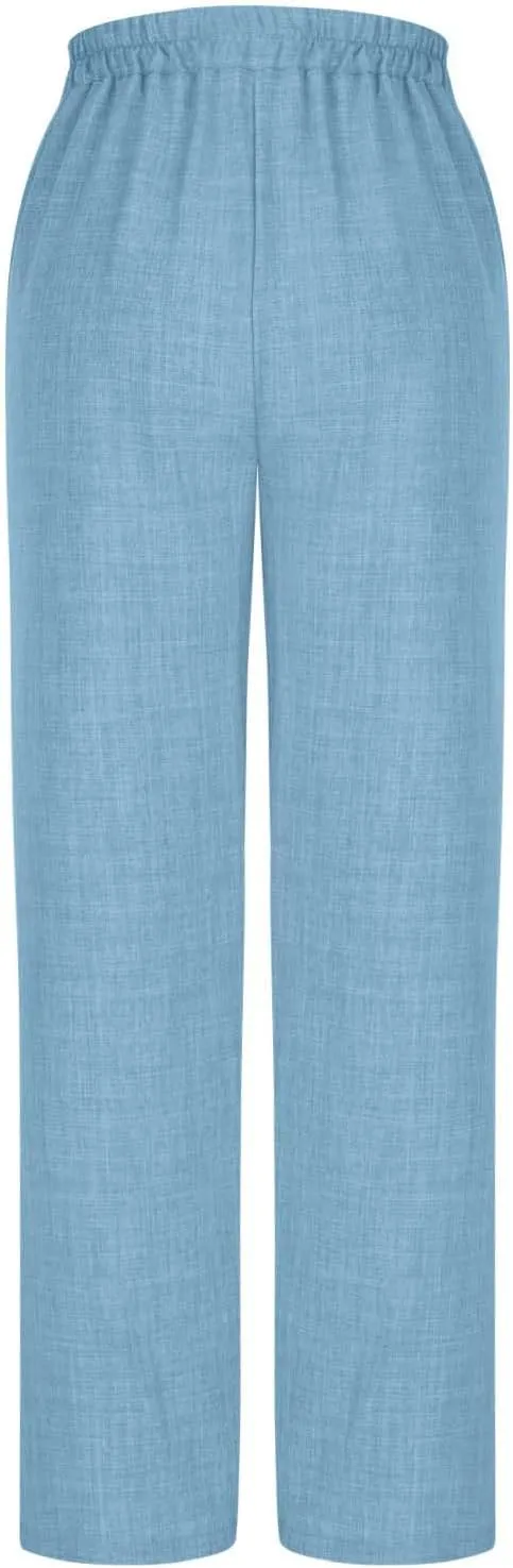 TARIENDY Lightweight Summer Pants Women Women's Elastic Drawstring Trousers Summer high Waist Outfits Workout Casual Pants