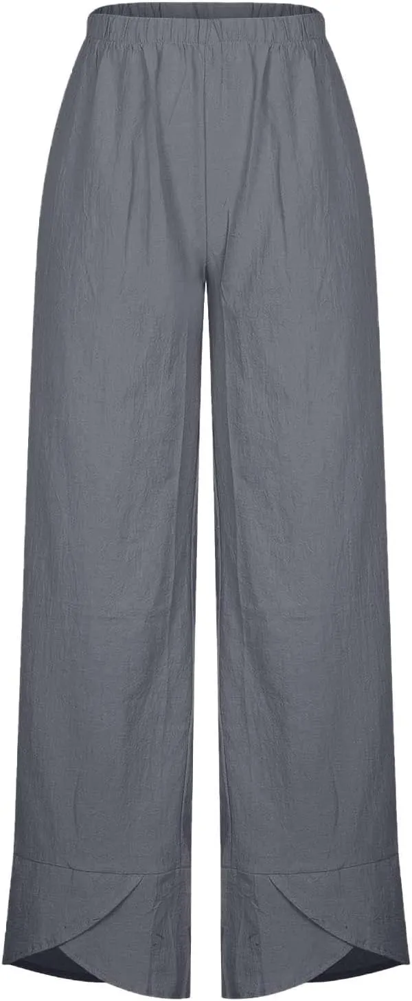TARIENDY Summer Pants for Women Plus Size Wide Leg High Waisted Trousers Casual Beach Pant Lounge Vacation Outfits 2025