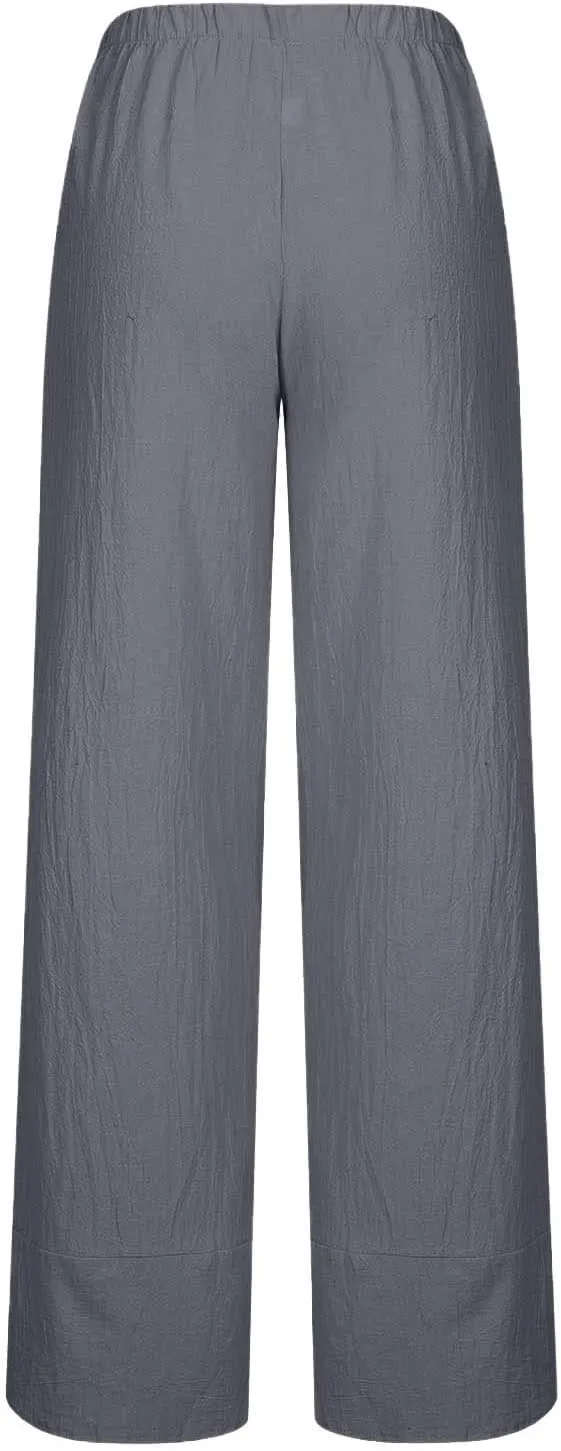 TARIENDY Summer Pants for Women Plus Size Wide Leg High Waisted Trousers Casual Beach Pant Lounge Vacation Outfits 2025