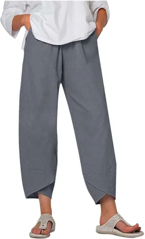 TARIENDY Summer Pants for Women Plus Size Wide Leg High Waisted Trousers Casual Beach Pant Lounge Vacation Outfits 2025