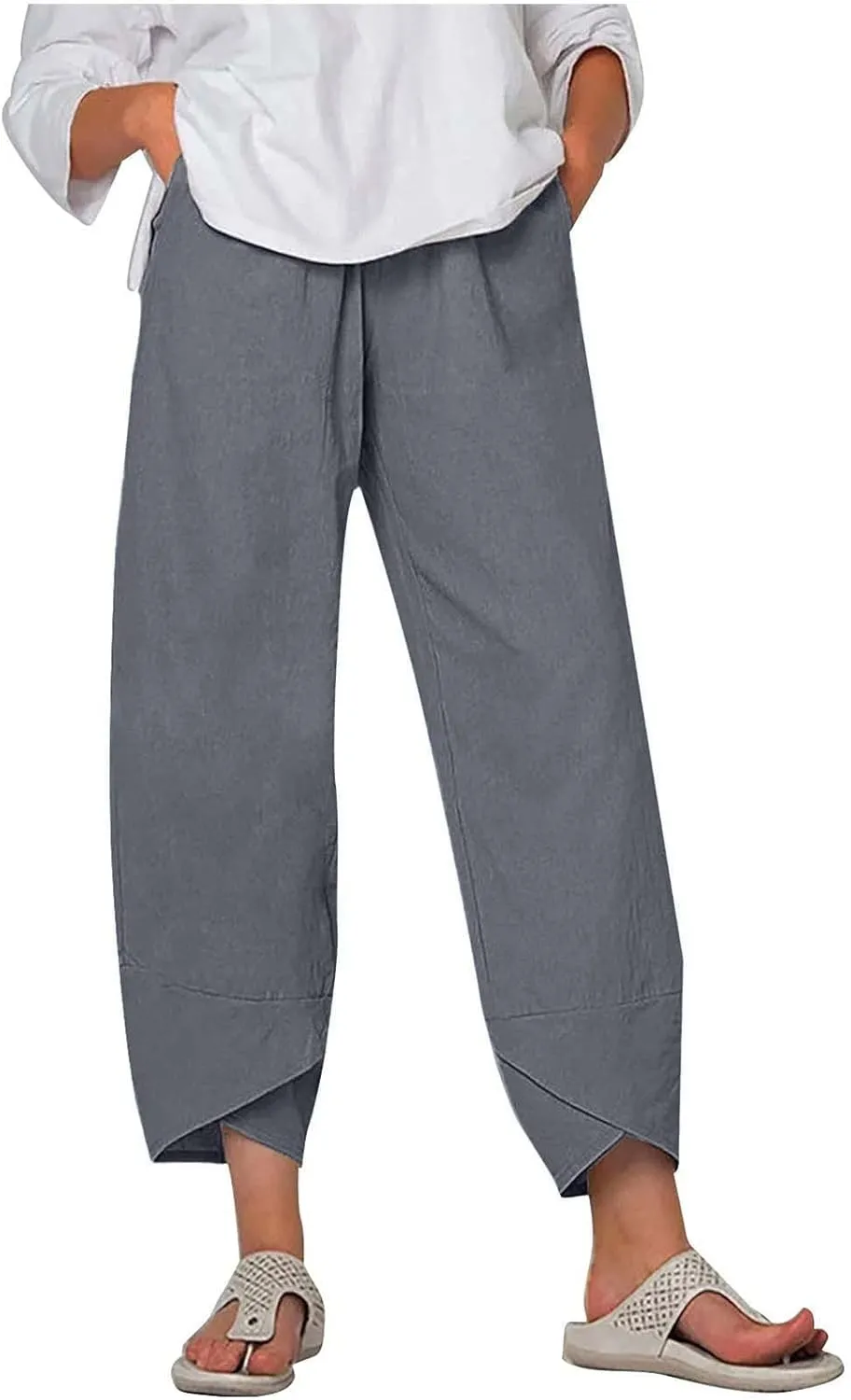 TARIENDY Summer Pants for Women Plus Size Wide Leg High Waisted Trousers Casual Beach Pant Lounge Vacation Outfits 2025