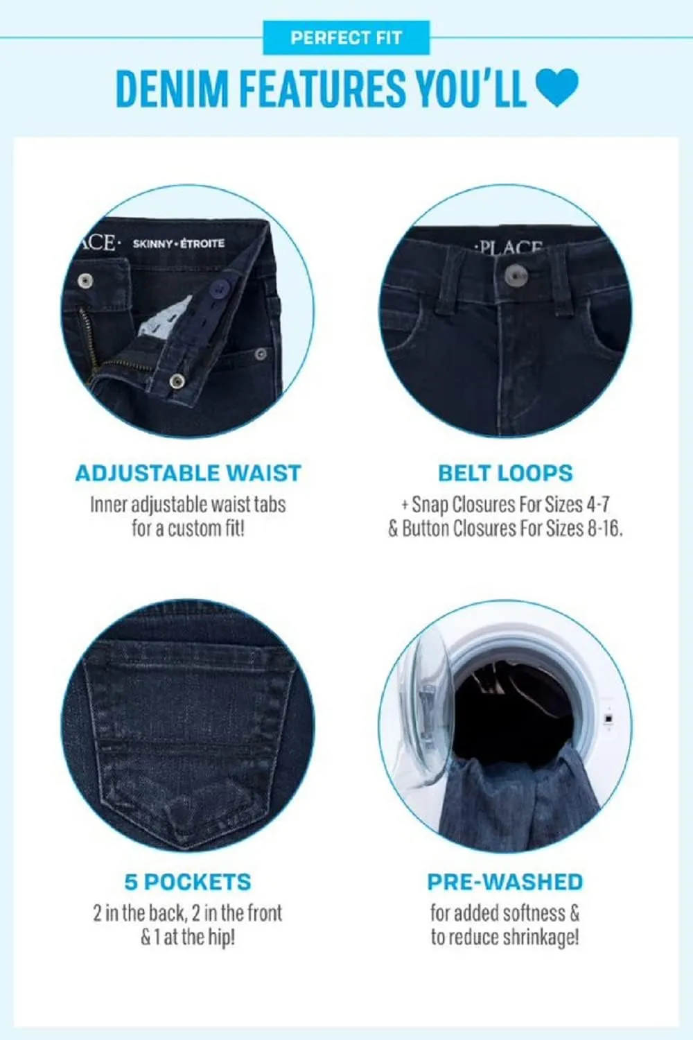 The Children's Place Baby Boys and Toddler Multipack Basic Bootcut Jeans