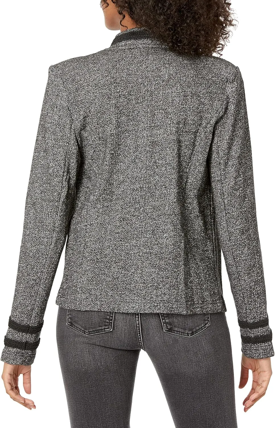 Tommy Hilfiger Women's Classic Tommy Open Front Band Jacket, Black Multi, XX-Large