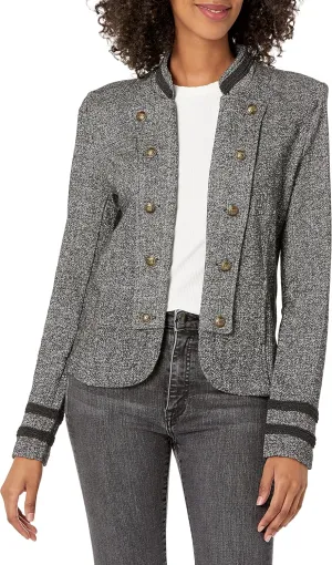 Tommy Hilfiger Women's Classic Tommy Open Front Band Jacket, Black Multi, XX-Large