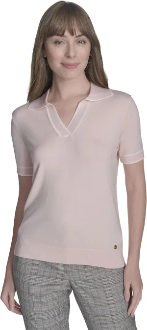 Tommy Hilfiger Women's Short Sleeve Johnny Collar Polo Sweater