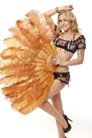 Topaz intermediate 2 layers Ostrich Feather Fan 30"x 54"